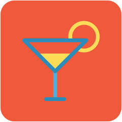 Sticker - Cocktail Vector Icon