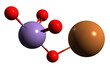  3D image of Potassium permanganate skeletal formula - molecular chemical structure of  inorganic compound isolated on white background
