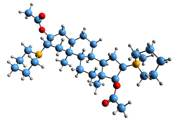 Wall Mural -  3D image of Vecuronium bromide skeletal formula - molecular chemical structure of general anesthesia isolated on white background
