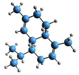 Poster -  3D image of  skeletal formula - molecular chemical structure of phytochemical isolated on white background
