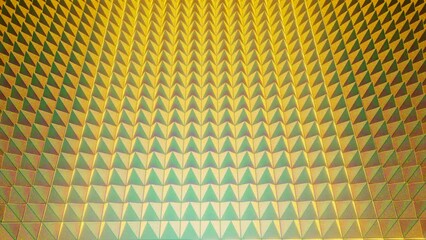 Poster - Rotating background with 3d pyramid surface. Design. Surface with 3d triangular pyramids. Animated background rotating with triangles on surface