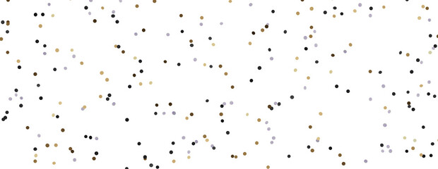 Golden confetti falling down isolated on transparent background.