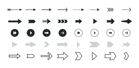 Poster - Arrow icons isolated. Set different arrows or web designs. Vector illustration