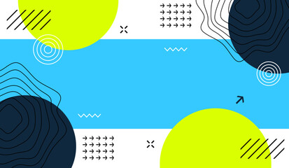 Poster - Abstract geometric background with different shape elements. Design elements banner