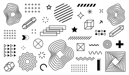 Poster -  Abstract design symbols and elements. Set Of Geometric Shapes. Vector illustration