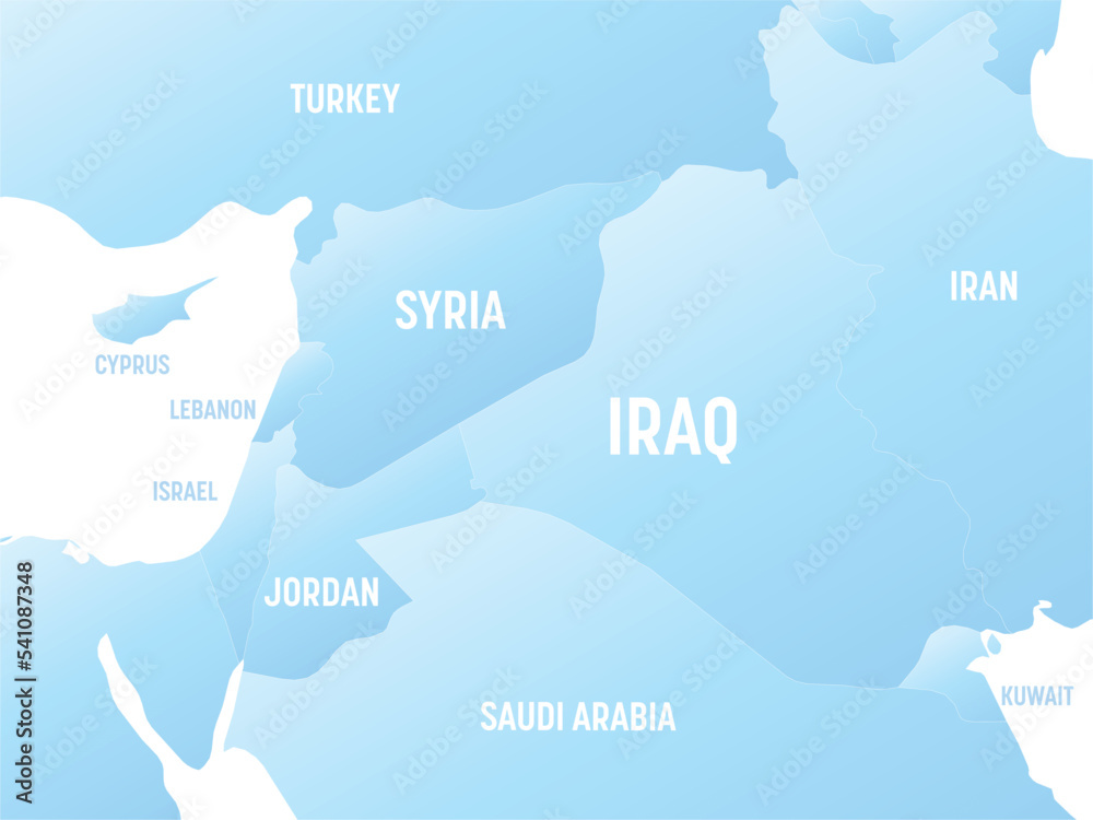 Middle East detailed political map with lables Stock Vector | Adobe Stock