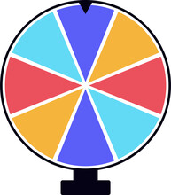 Wheel Of Fortune Illustration Of A Flat. Empty Colorful Wheel Of Fortune Isolated From The Background. Illustration
