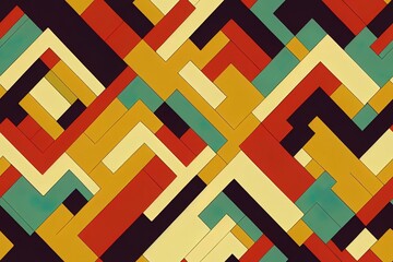 Poster - 70s retro vintage pattern background