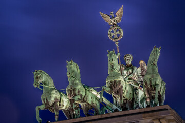 Wall Mural - Berlin quadriga of Brandenburg Gate in twilight, Germany