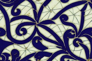 Poster - Ceramic majolica tile pattern. Mediterranean Italian, Spanish art for floor, kitchen, textile. Sicily , mexican talavera, portuguese azulejo decor. Design of pottery ornaments