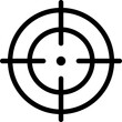 Target aim icon. Weapon aim in png. Bullseye symbol on transparent background. Target sign in png. Aim icon on transparent background