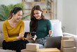 © PaeGAG - Small start-up business owners checking parcels at work, salespeople, checking production orders. Pack products for delivery to customers Sell ​​Ecommerce Shipping Ideas