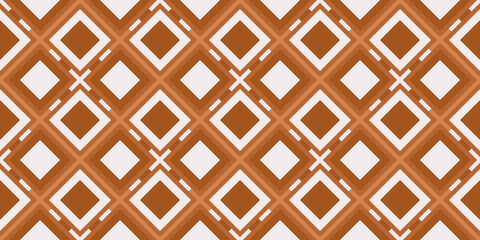 Poster - Orange brown diamonds. Seamless patterned surface. A pattern of ordinary rhombus tiles.
