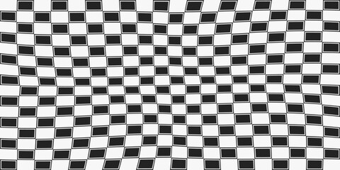 Poster - Checkered, slightly curly pattern of rectangles. Interior decoration and print on the surface.