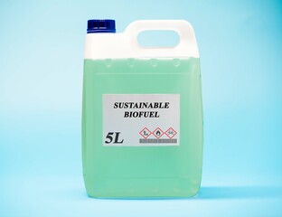 Sticker - Biofuel in chemical lab in glass bottle Sustainable Biofuel