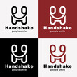 Letter H Monogram Alphabet Modern Style Handshake Elegant Luxury Icon Symbol Brand Identity Logo Design Vector