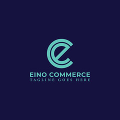 Abstract initial letter EC or CE logo in green color isolated in navy background applied for e-commerce logo also suitable for the brands or companies have initial name CE or EC.