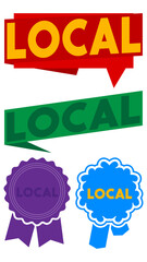 Poster - Set of ribbon with Local text. Banner template. Label sticker. Sign.