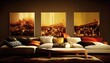 beautiful modern living room. Generative AI Technology