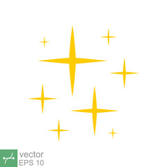 Wall Mural - Star sparkle vector icon. Simple flat style. Yellow, gold, twinkle, shine, spark shape, for magic effect, glow, glitter, flash concept. Single illustration isolated on white background. EPS 10.