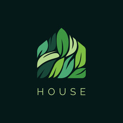 Wall Mural - Green House logo design illustration vector template