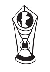 Wall Mural - world cup trophy hand drawn illustration vector.