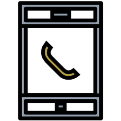 Poster - Mobile Call Colored Line Icon