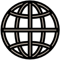 Canvas Print - Globe Colored Line Icon