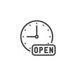 Open hours line icon