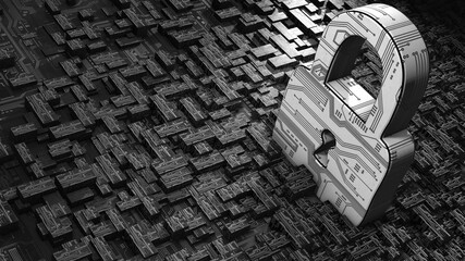 Cyber security, conceptual illustration