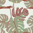 Fashionable seamless tropical pattern with brown tropical  palms leaves on a beige background. Beautiful exotic plants. Trendy summer Hawaii print. 
