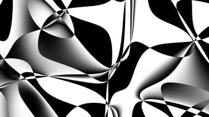 Poster - moving geometric black and white shapes. looping 4k footage