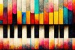 Abstract colorful paino keyboard keys as wallpaper background illustration