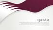 Qatar flag simple white background with copy space. perfect for Qatar independent days, events, holidays
