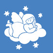 christmas baby angel from the choir of angels lies not on the cloud in the sky among the stars
