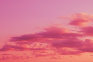 Poster - sunset sky with pink clouds