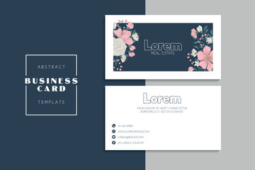 Wall Mural - Floral style business card template vector