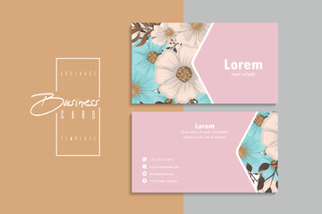 Floral style business card template vector