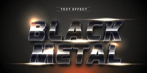 Poster - chrome metallic text effect