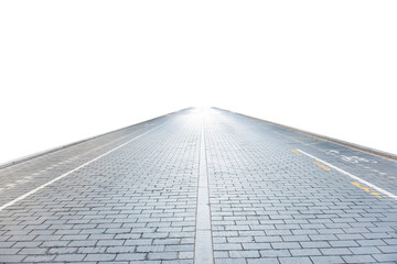 city street with empty road in png isolated on transparent background