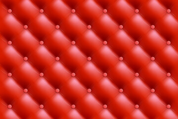 Vintage red leather or fabric upholstery chester.