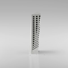 Aufkleber -  3d render of a modern building model, architecture experimental concept.