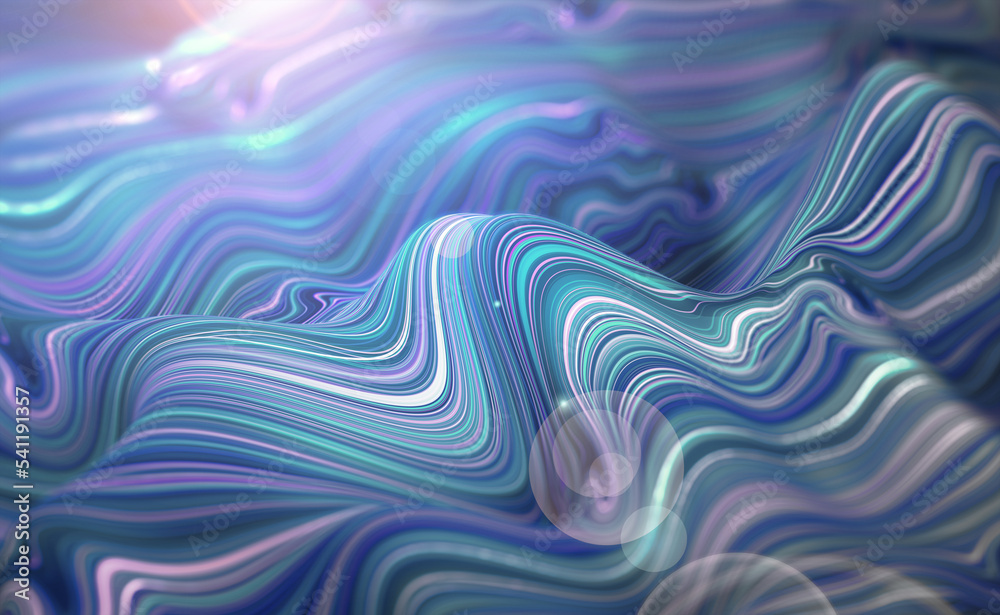 Abstract modern gradient background with flowing strings of wavy ...
