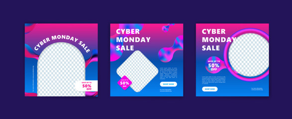 Social media post banner gradient for cyber monday sales