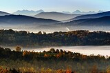 Fototapeta Fototapety na ścianę - Jesienny widok na panoramę Tatr o słonecznym poranku