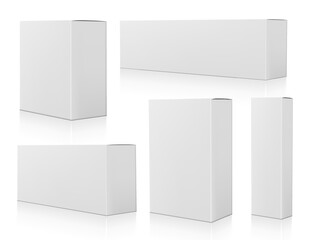 Sticker - 3D Realistic White Boxes From Different Angles