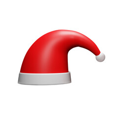 Sticker - 3D Render Of Santa Hat Or Cap Icon.