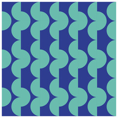 Poster - Regular and isolated semicircle pattern on blue background. Abstract editable background geometry in EPS10 format