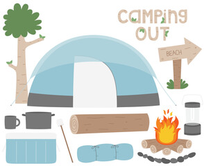 Wall Mural - camping out in the mountains