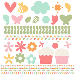 Wall Mural - set of spring elements for design